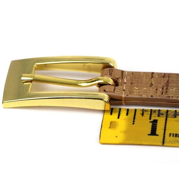 BROWN GOLD CORK LEATHER 1/2"Wd DRESS CASUAL WOMEN'S BELT Sz XS/4 (A83 - Picture 10 of 13